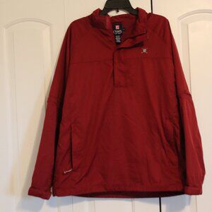 Men's Chaps Burgundy Golf Wind Shirt Removable Sleeves Large